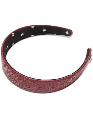 Lele Sadoughi Bessette Tooled Faux Leather Headband - Red