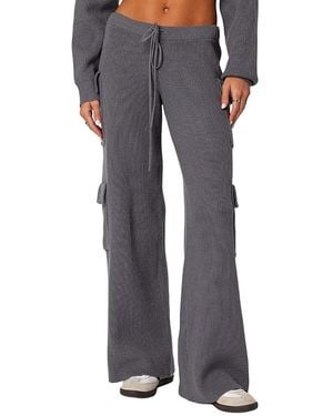 Edikted Wynter Knit Cargo Pants - Gray