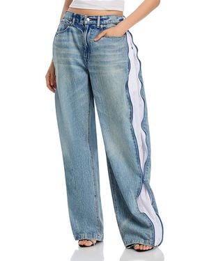 T By Alexander Wang Alexanderwang. T High Rise Curved Zipper Trim Jeans - Blue
