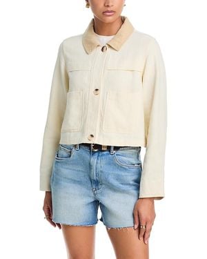 Blank NYC Cotton Linen Utility Jacket - Blue