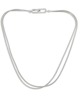 AllSaints Signature Snake Chain Layered Necklace, 17 - White