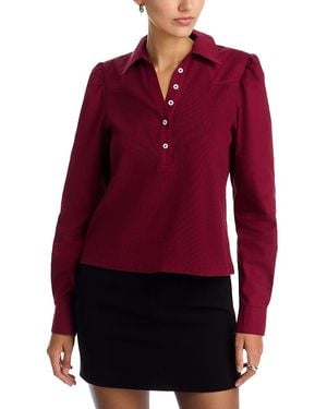 SINGLE THREAD Mixed Media Top - Red