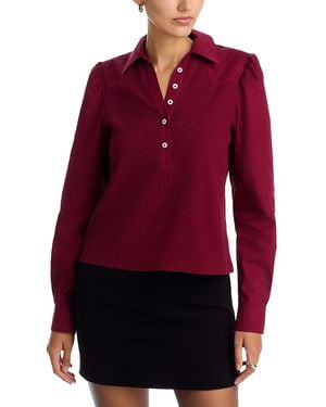 SINGLE THREAD Mixed Media Top - Red