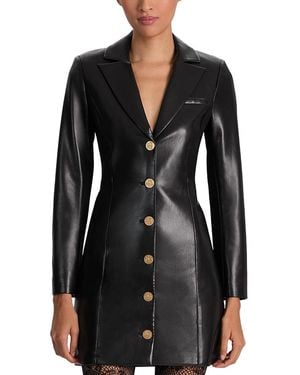 Alice + Olivia Michelle Faux Leather Dress - Black