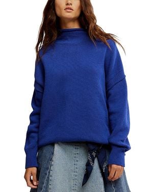 Free People Wtf Torres Roll Neck Sweater - Blue