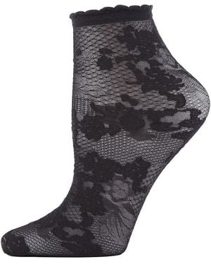 Natori Scarlet Sheer Shortie Socks - Black