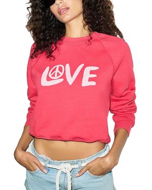 RE/DONE Love And Peace Classic Crewneck Sweatshirt - Pink