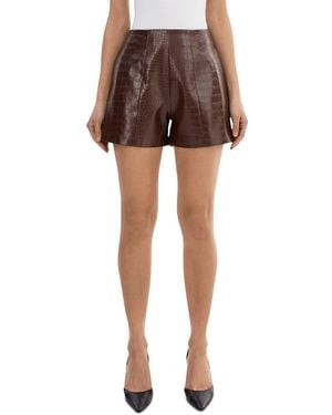 Lamarque Faux Leather Shorts - Brown