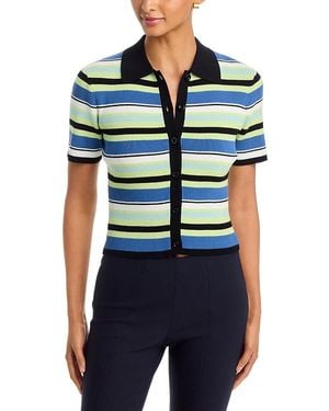 Toccin Shae Button Front Polo Shirt - Blue