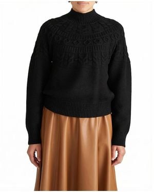 UNIVERSAL STANDARD Plus Safiya Cable Knit Sweater - Black