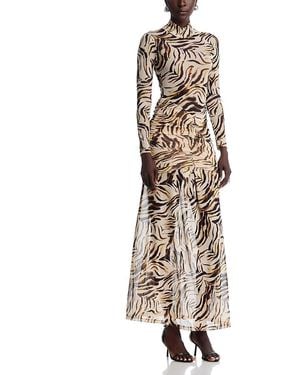 Nightcap Drop Waist Mesh Maxi Dress - Natural