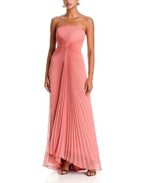 AMUR Myra Strapless Pleated Gown - Pink