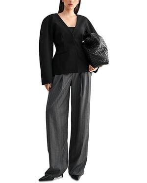 Luvee Mable Balloon Sleeve Blazer - Black