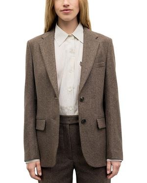 Gerard Darel Jov Two Button Notch Collar Jacket - Brown