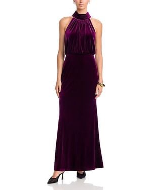 Eliza J Sleeveless Mock Neck Blouson Gown - Purple