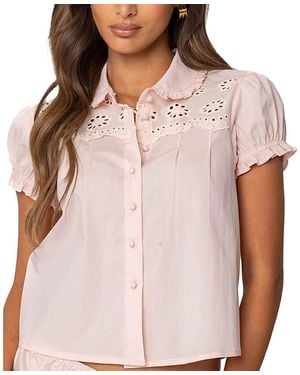 Edikted Lona Tailored Button Up Shirt - Pink