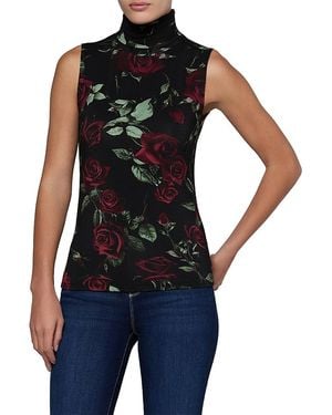 L'Agence Ceci Turtleneck Sleeveless Top - Blue