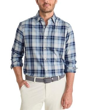 Vineyard Vines Brant Point Tech Twill Plaid Classic Fit Button Down Shirt - Blue
