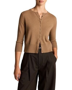 Vince Wool Cashmere Blend Crewneck Cardigan - Black