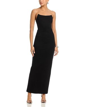 Aqua Strapless Maxi Dress - Black
