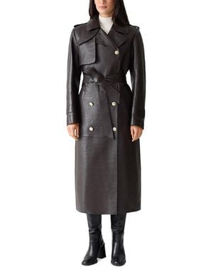 Mackage Gael Croc Embossed Trench Coat - Black