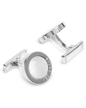 Ted Baker Coopers Round Epoxy Cufflinks - White