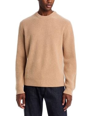 Canali Wool & Cashmere Ribbed Knit Crew Sweater - Blue