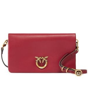 Pinko Click Soft Mini Leather Bag - Red