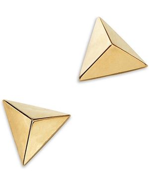 Moon & Meadow 14K Triangle Stud Earrings - White