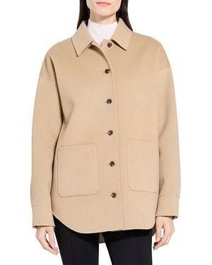 Theory Wool & Cashmere Shirt Jacket - Natural