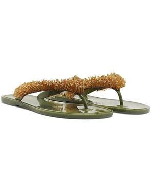 FARM Rio Beaded Splash Jelly Sandals - Metallic