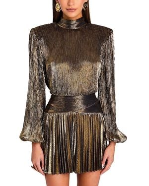 retroféte Freja Pleated Mini Dress - Brown