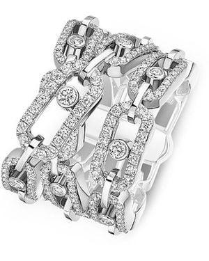Messika 18K Move Link Diamond Multirow Open Ring, 1.2 Tcw - White