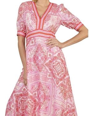 Hale Bob Ginevra Linen Maxi Dress - Pink