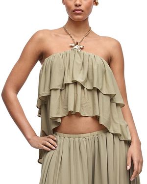 Ronny Kobo Starla Ruffled Top - Green