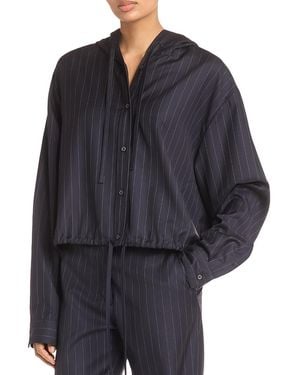 Acne Studios Wool Hooded Button Front Top - Blue
