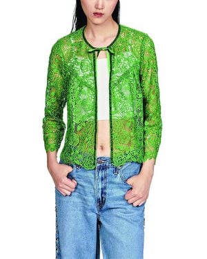 Anna Sui Rose Crochet Bed Jacket - Green