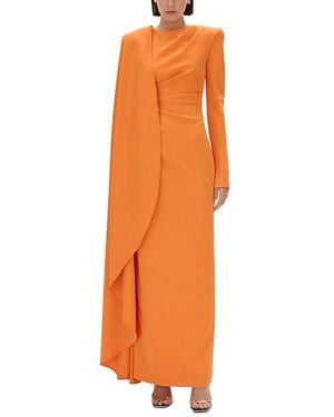 Rachel Gilbert Dion Cape Gown - Orange