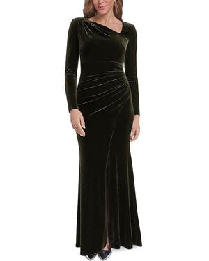 Eliza J Asymmetric Velvet Gown - Black