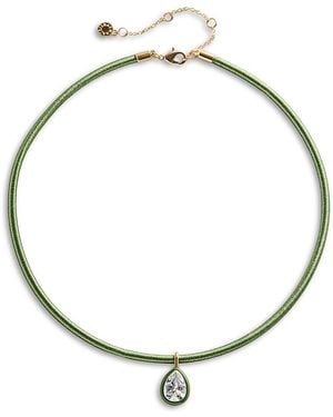 BaubleBar Lindsay Crystal Fabric Wrapped Pendant Necklace, 16-19 - Metallic