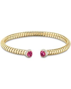 Marina B 18K Trisolina Ruby & Diamond Torque Bangle Bracelet - Metallic