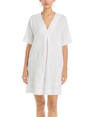 Johnny Was Meri Dolman Linen Dress - White