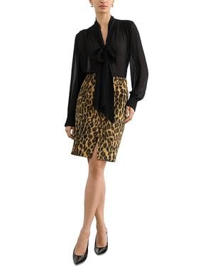 Toccin Kaila Sheer Tie Neck Blouse - Black