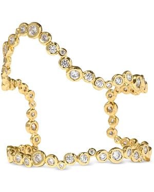 Alexis Asterales Cubic Zirconia Open Wave Cuff Bracelet - Metallic