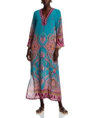 Johnny Was Judith Silk Dress - Blue