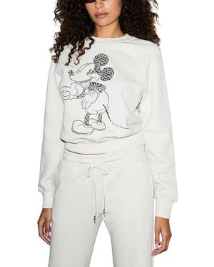 RE/DONE Mickey Stud Classic Crewneck Sweatshirt - Gray