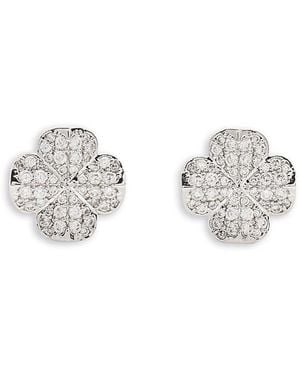 Kate Spade Spade Flower Pave Stud Earrings - White