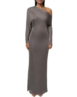 JLUXLABEL Drape And Shine Maxi Dress - Gray