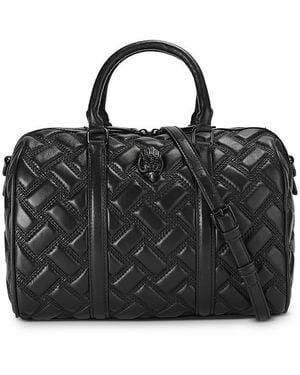 Kurt Geiger Kensington Boston Drench Quilted Leather Bowling Bag - Black