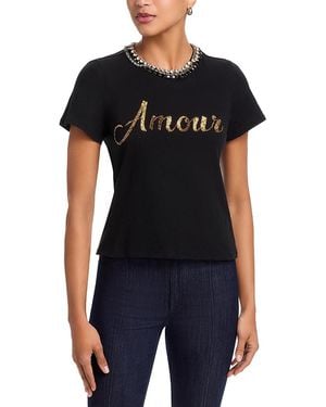 Cinq À Sept Amour Embellished Top - Black